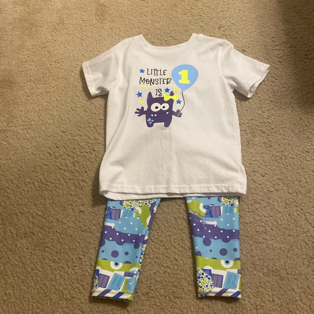 Toddler Girl Birthday Monster Outfit